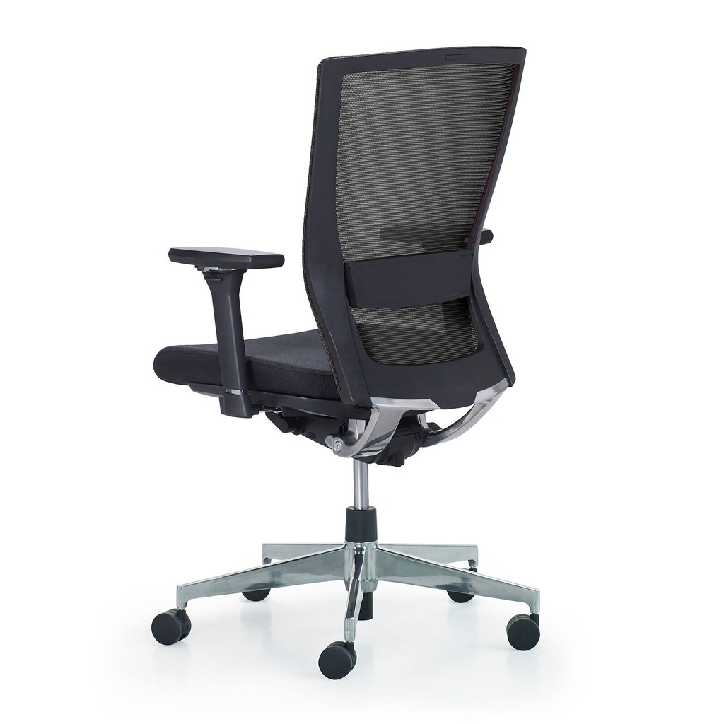Autobalance, task chair mesh back, 4d armrest, aluminium base, black fabric seat
