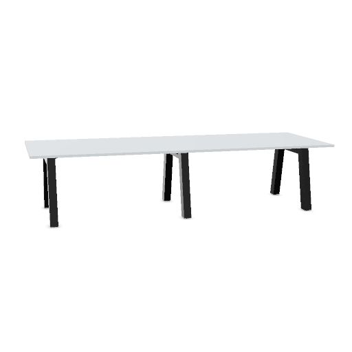 Hybrid table low 320cm (Worktop Width: 120 cm | Worktop Colour: Grey | Leg Colour: Zwart (RAL 9005))
