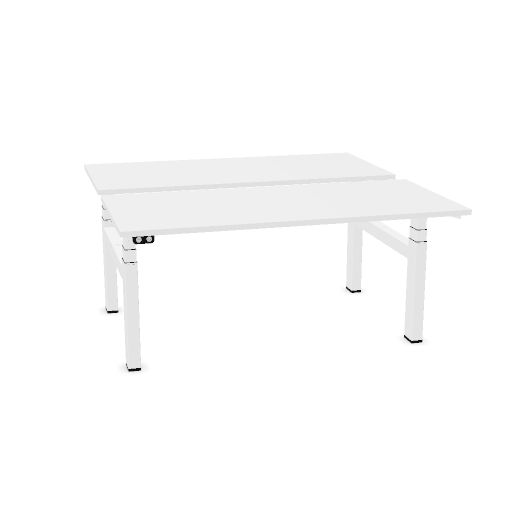 Matrix Pro 160x75cm + 160x75cm (duo desk) (Top color: K - White | Leg Colour: 4 - White)