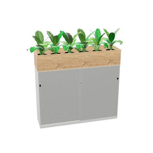 2-Store Acoustic 160 x 117 (Cabinet Color: light grey | Material Doors: Powder Coated | Powder Coated Color: Silver)