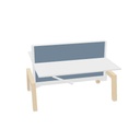 Max Hybrid 2x 160x75cm (Poot type: Hout | Pootkleur : Essen | Framekleur : Wit | Bladdecor: Wit | Range: 80 - Fiji | Kleur: 07 Blue Dolphin (YA302) | Priceclass: Stofgroep 1 | Verstelbaarheid: Hoogte instelbaar)