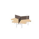 Wing 120 cm (3x) (Bladdecor: Bardolino eiken | Pootkleur : Wit | Screen Type: EW - E-Panel wide (120cm) | Hoogte : 60cm | Framekleur : Geen kleur | Range: Harmony | Kleur: 100)